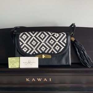 Mary Frances Woven Leather Crossbody